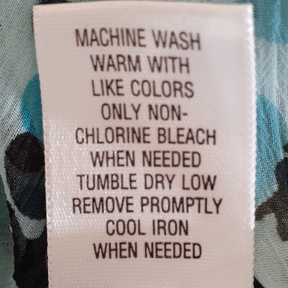 Top, Blouse, button up, blue & white, polyester, apt. 9 - Picture 8 of 8
